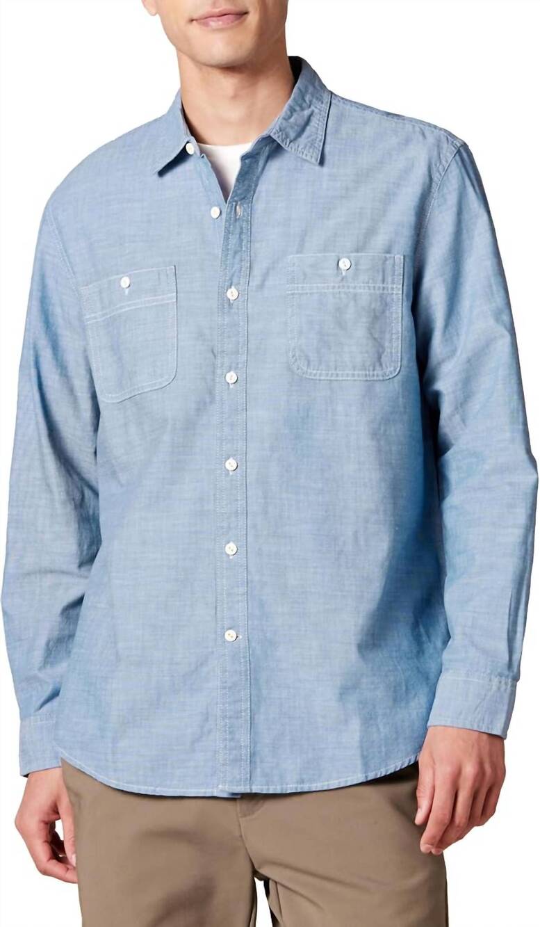 NEW FILSON chambray button down shirt in light indigo